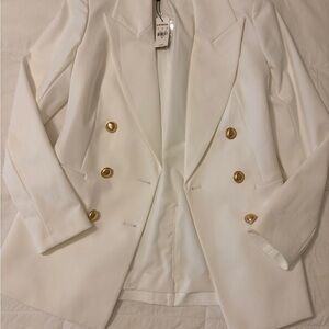 Express White Blazer with Gold Buttons